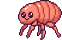 A flea parasite riding on the host's back